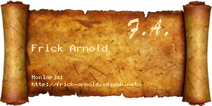Frick Arnold névjegykártya