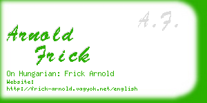 arnold frick business card